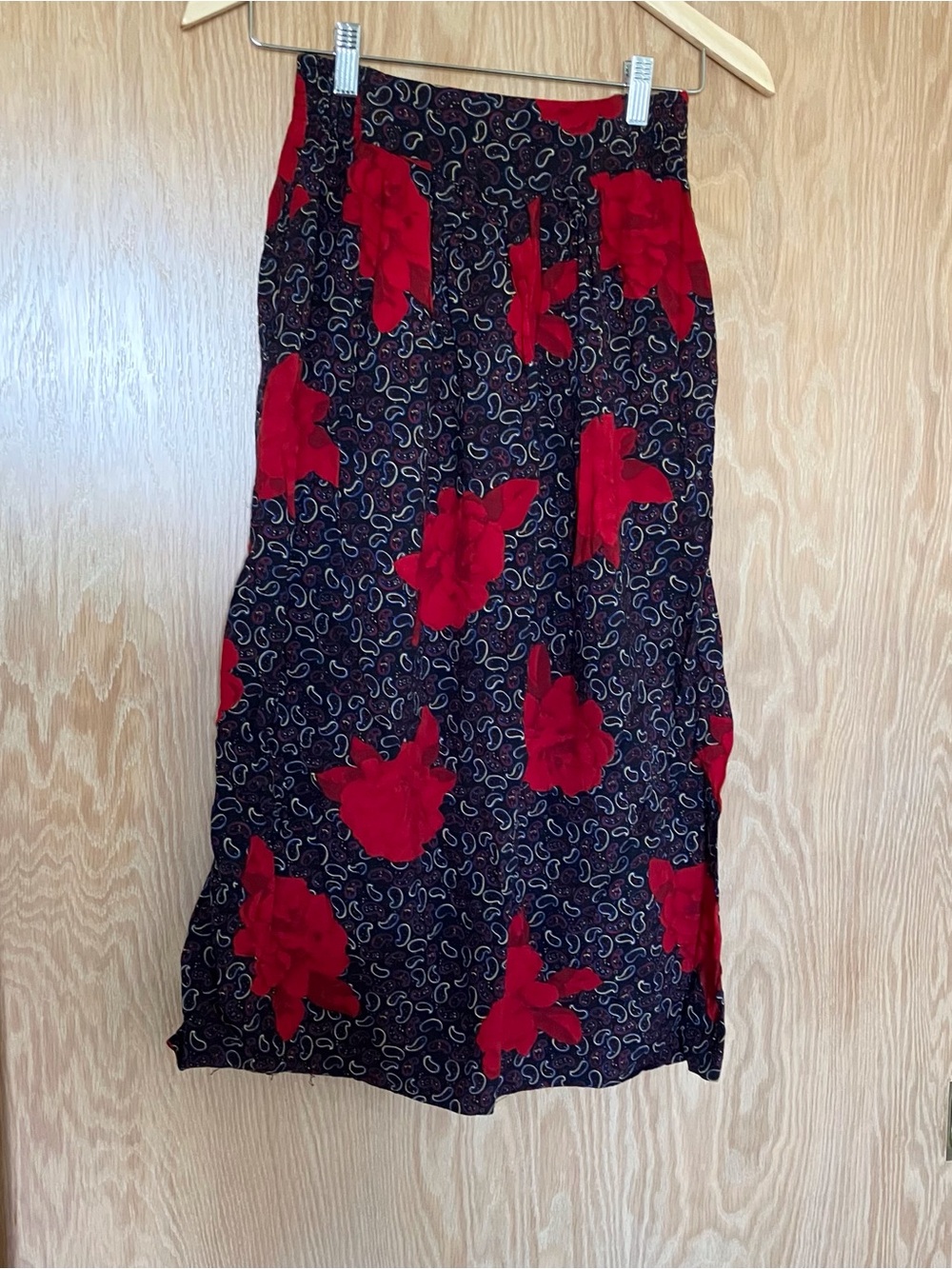 Vintage paisley and roses midi skirt!
